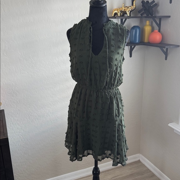 Crystal Doll Textured Olive Dress - Picture 1 of 5